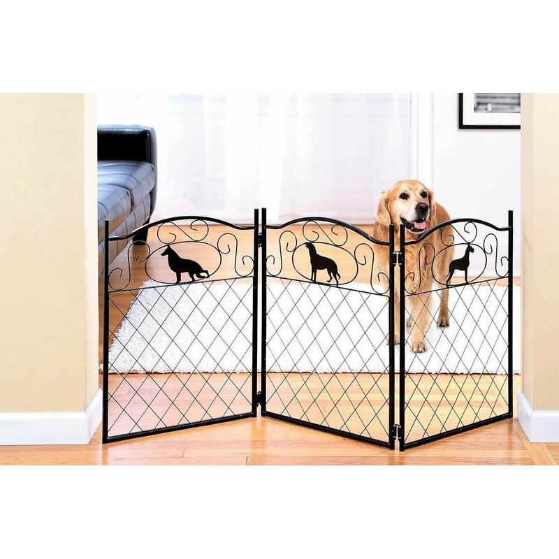 Imperial Home Freestanding Metal Dog Gate & Reviews | Wayfair