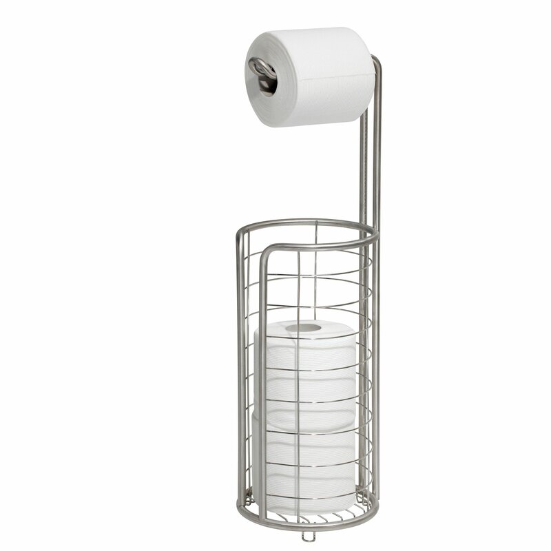 Dispenser and Spare Rol InterDesign Bruschia Free Standing Toilet Paper Holder