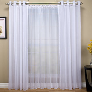 Tergaline Patio Solid Sheer Rod Pocket Single Curtain Panel
