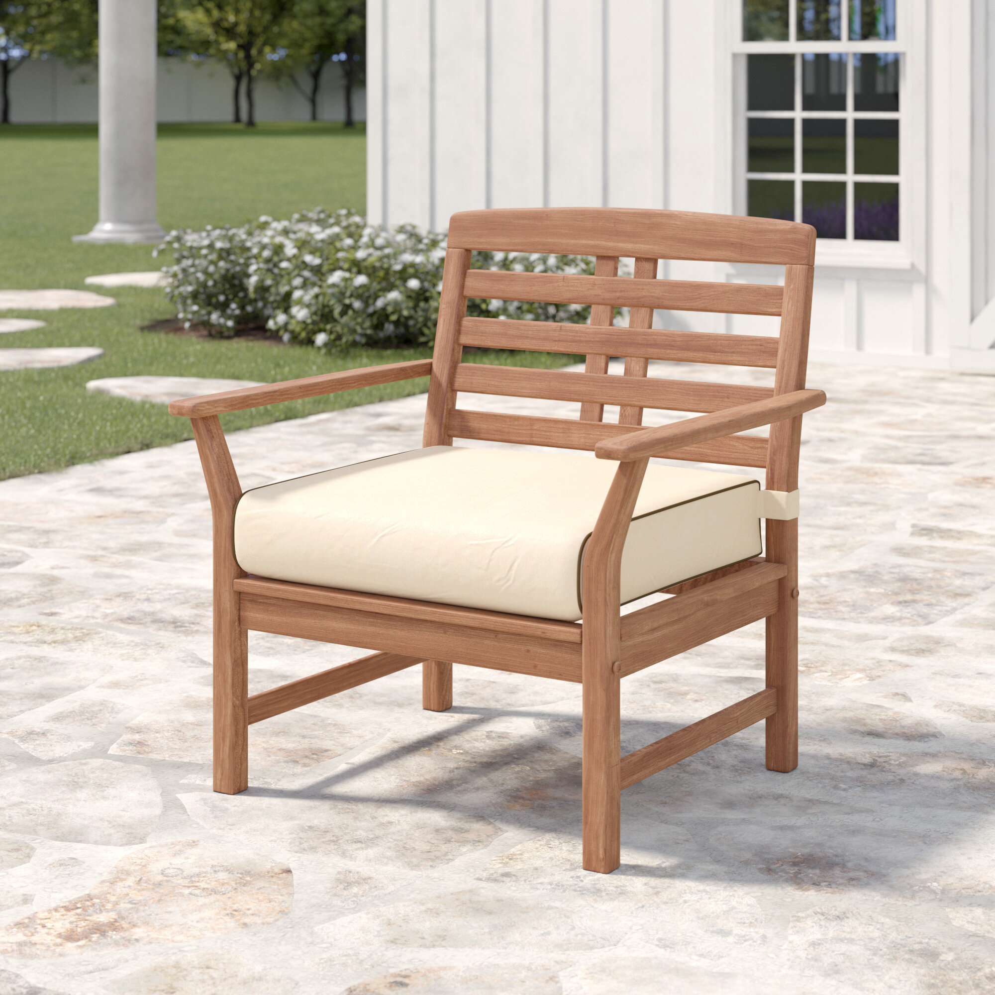 Birch Lane Heritage Calila Teak Patio Chair With Cushions Birch