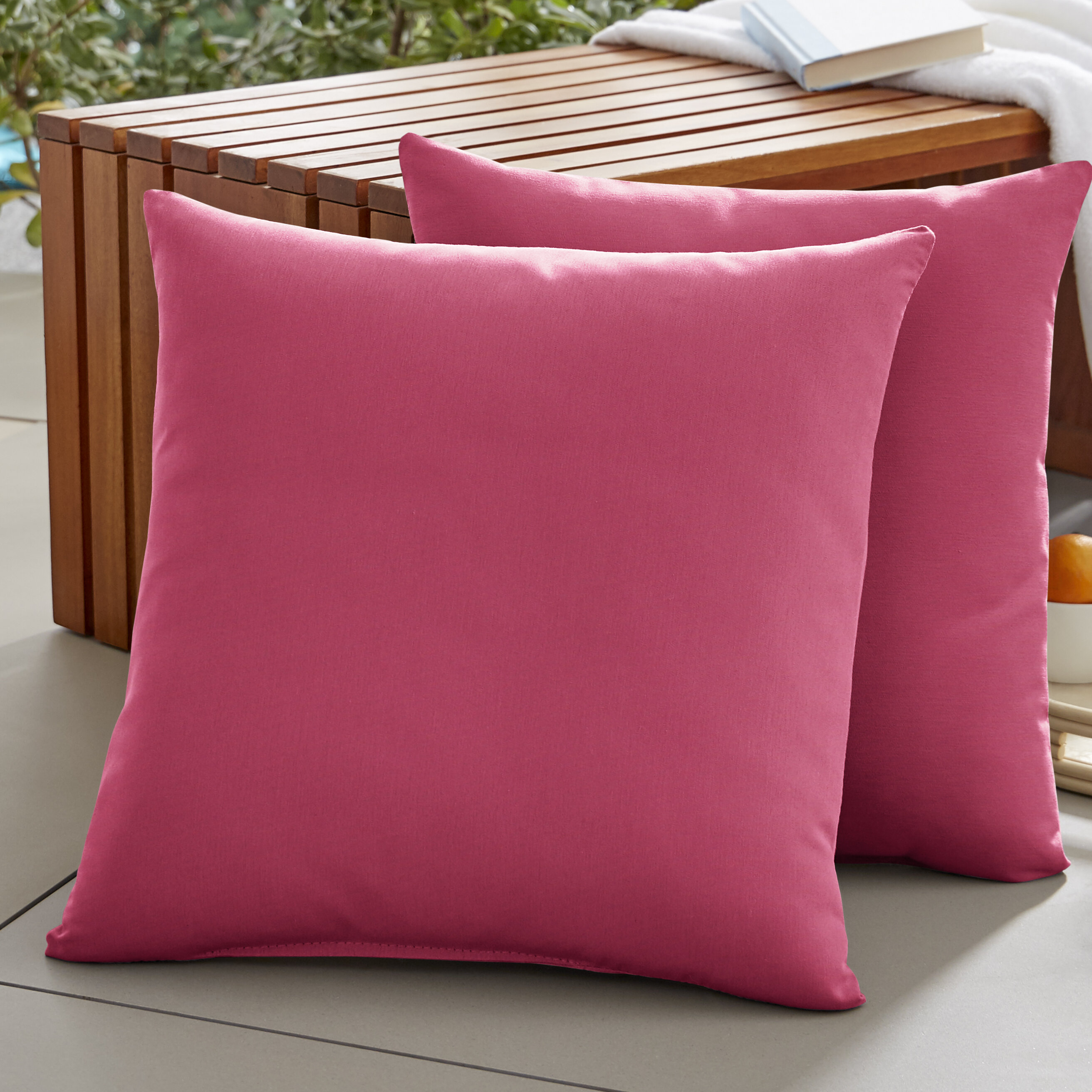 hot pink outdoor pillows