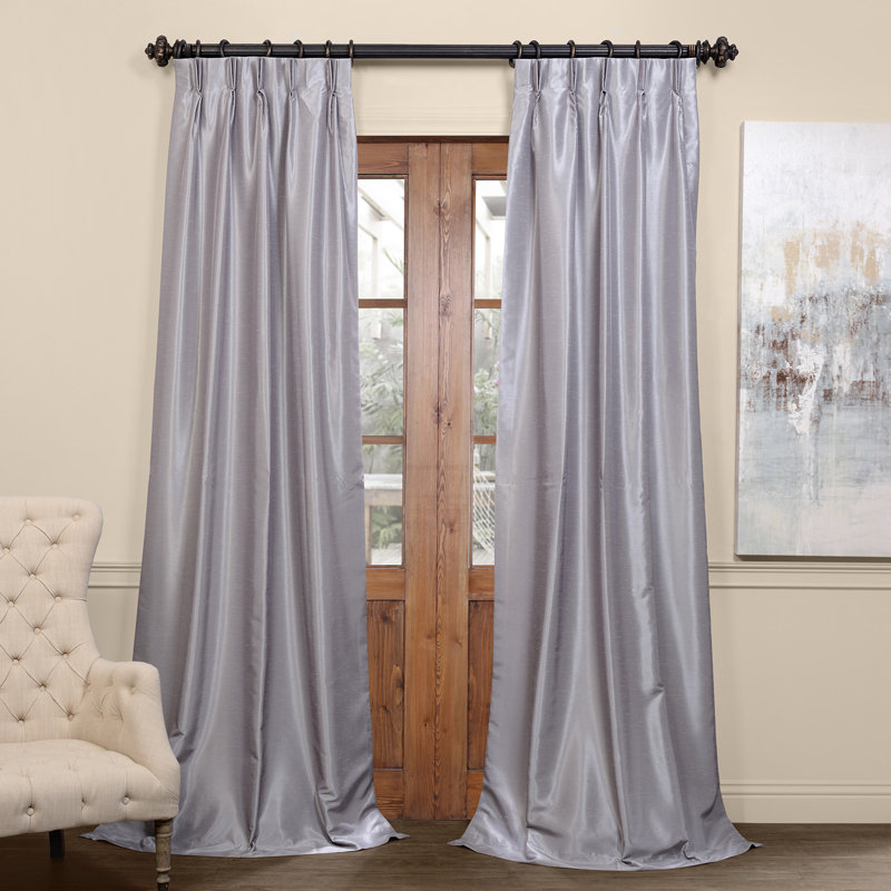 Forbell Solid Blackout Vintage Textured Faux Dupioni Thermal Pinch