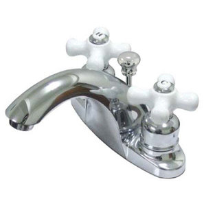English Country Double Handle Centerset Bathroom Faucet with ABS Pop-Up Drain