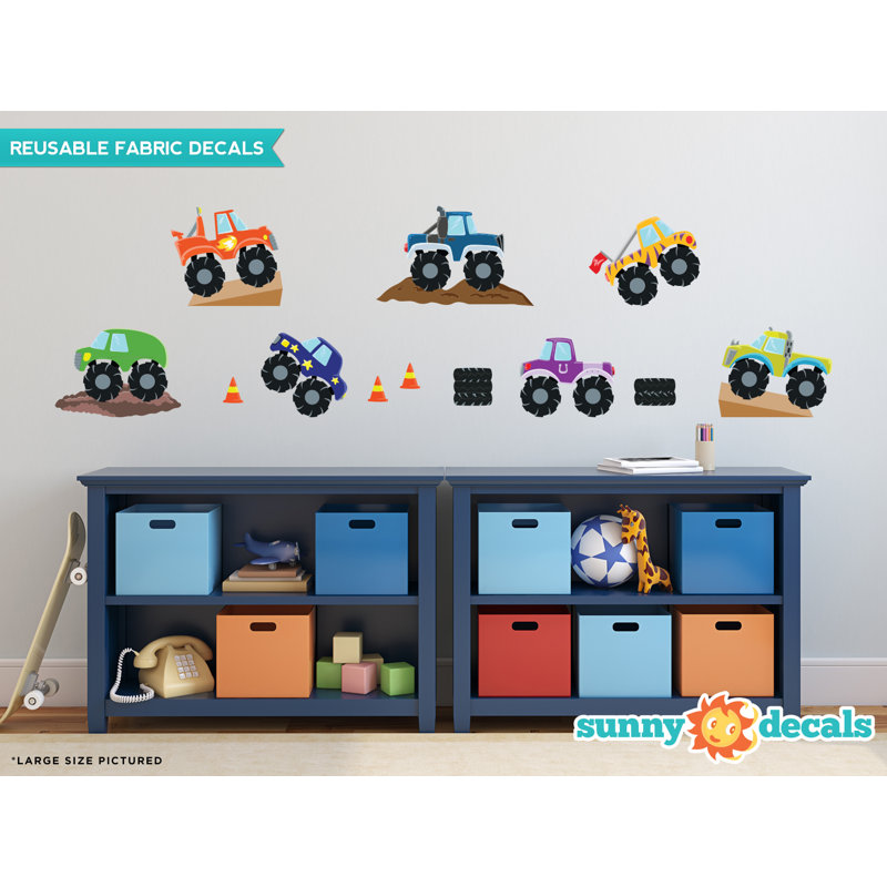 Sunny Decals 18 Piece Monster Trucks Wall Decal Set Wayfair
