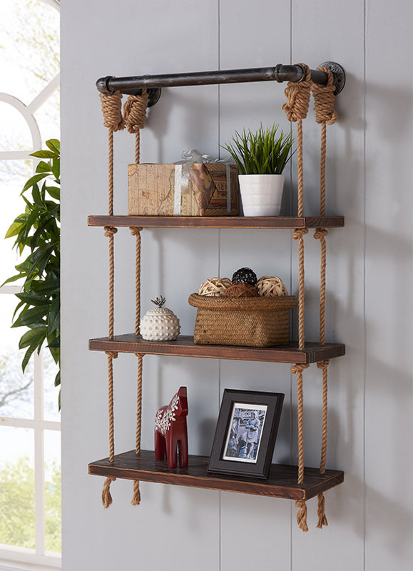 Modern Walnut Wood Floating Wall Shelf & Reviews | Birch Lane