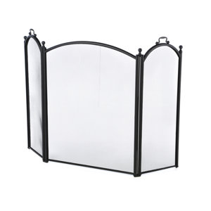 3 Panel Woven Mesh Fireplace Screen