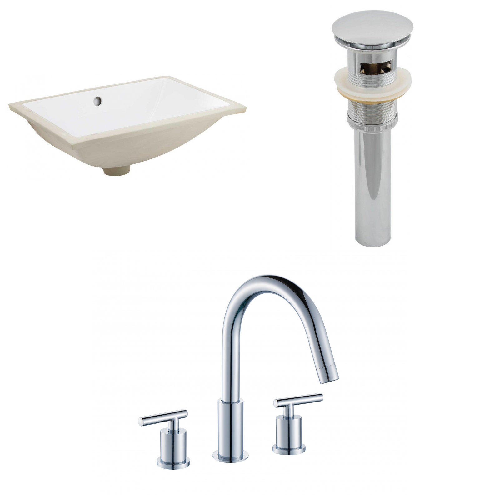 Royalpurplebathkitchen Cupc Ceramic Rectangular Undermount Bathroom Sink With Faucet And Overflow Wayfair