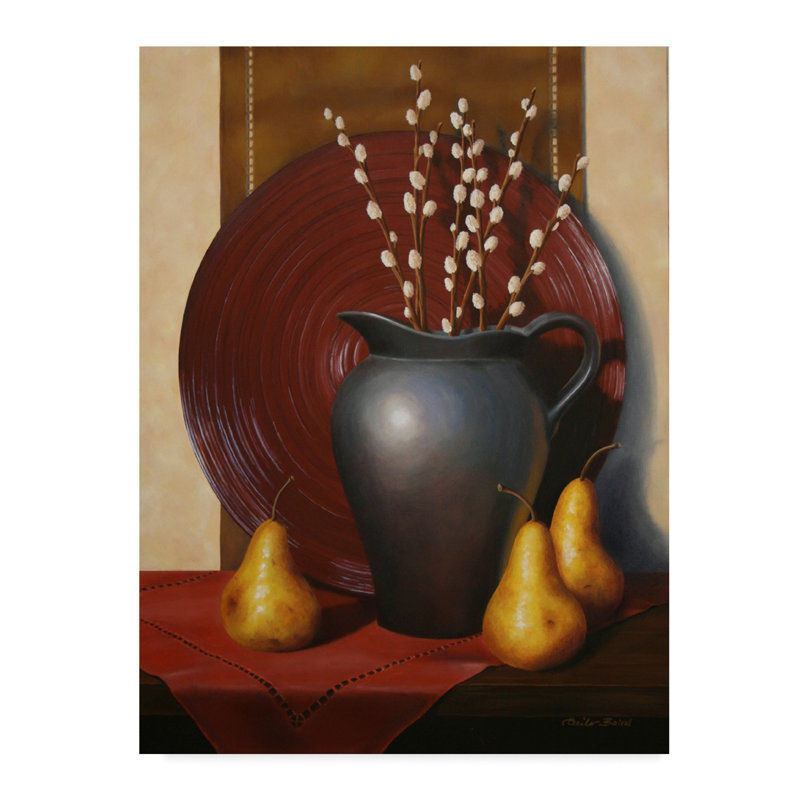 Fleur De Lis Living Still Life With Black Vase Oil Painting