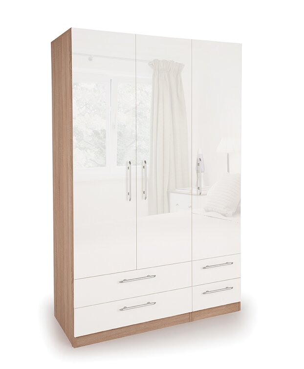 17 Stories Morley 3 Door Wardrobe | Wayfair.co.uk