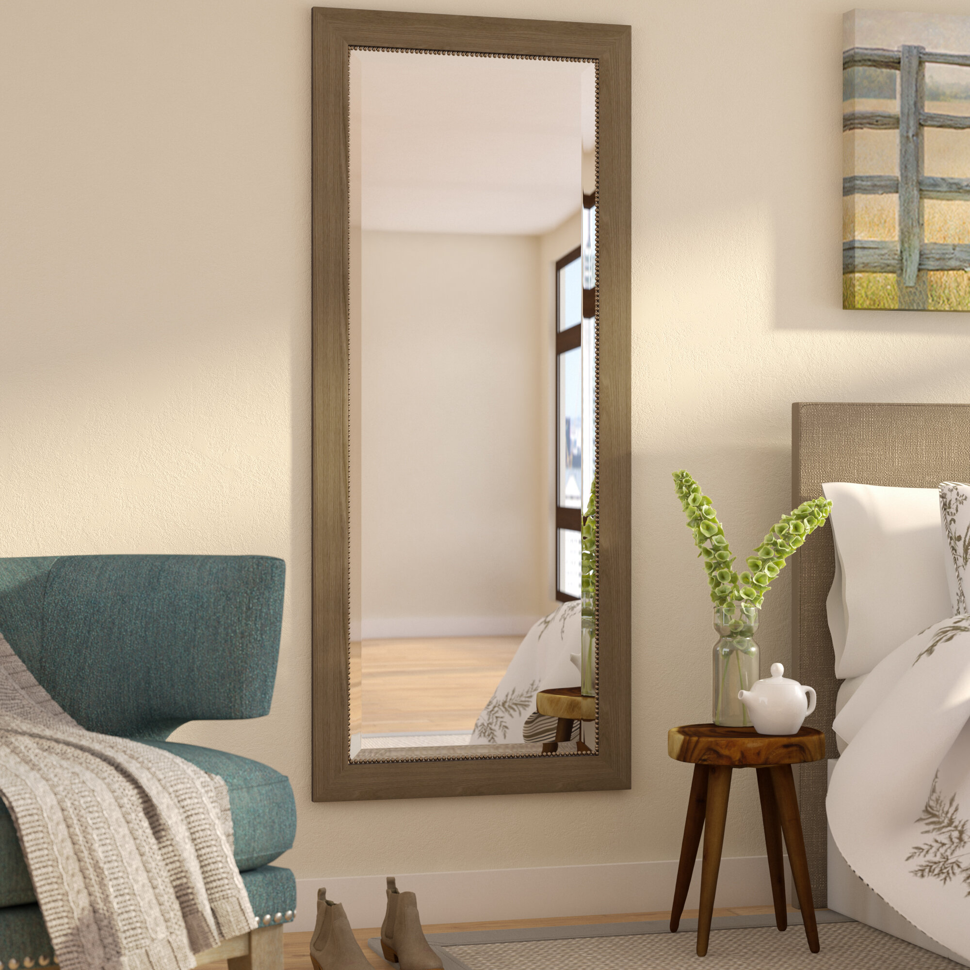 Gracie Oaks Rectangle Wood Mirror & Reviews | Wayfair