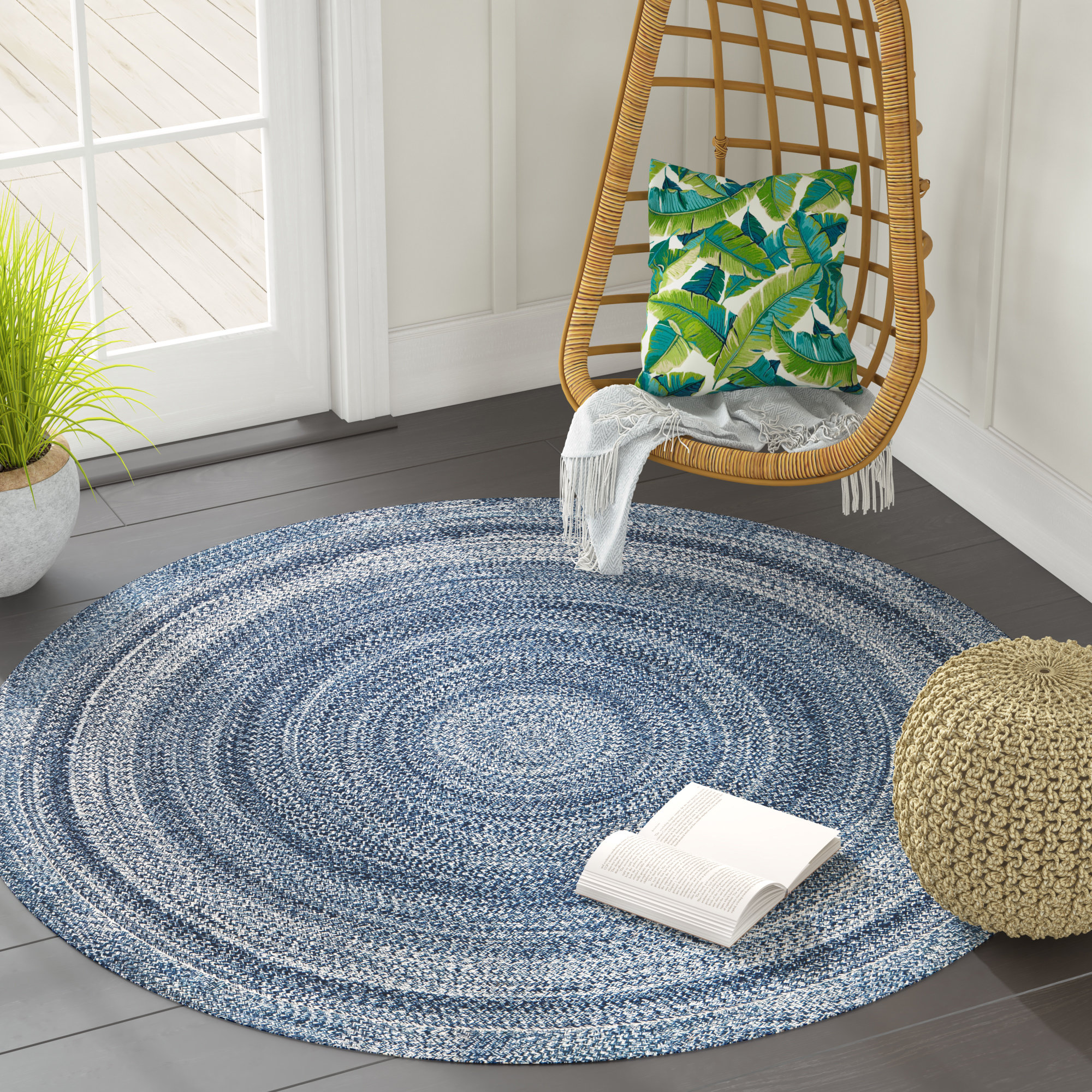 Highland Dunes HandBraided Blue Area Rug & Reviews Wayfair