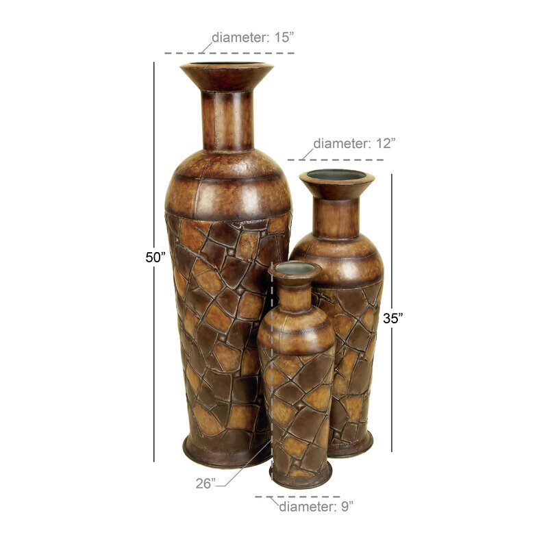 Fleur De Lis Living Ciotti 3 Piece Floor Vase Set Reviews Wayfair