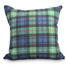 navy plaid pillow
