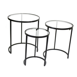 Go to store & view more images Ajax Metal and Glass 3 Piece Nesting Tables by Red Barrel Studio