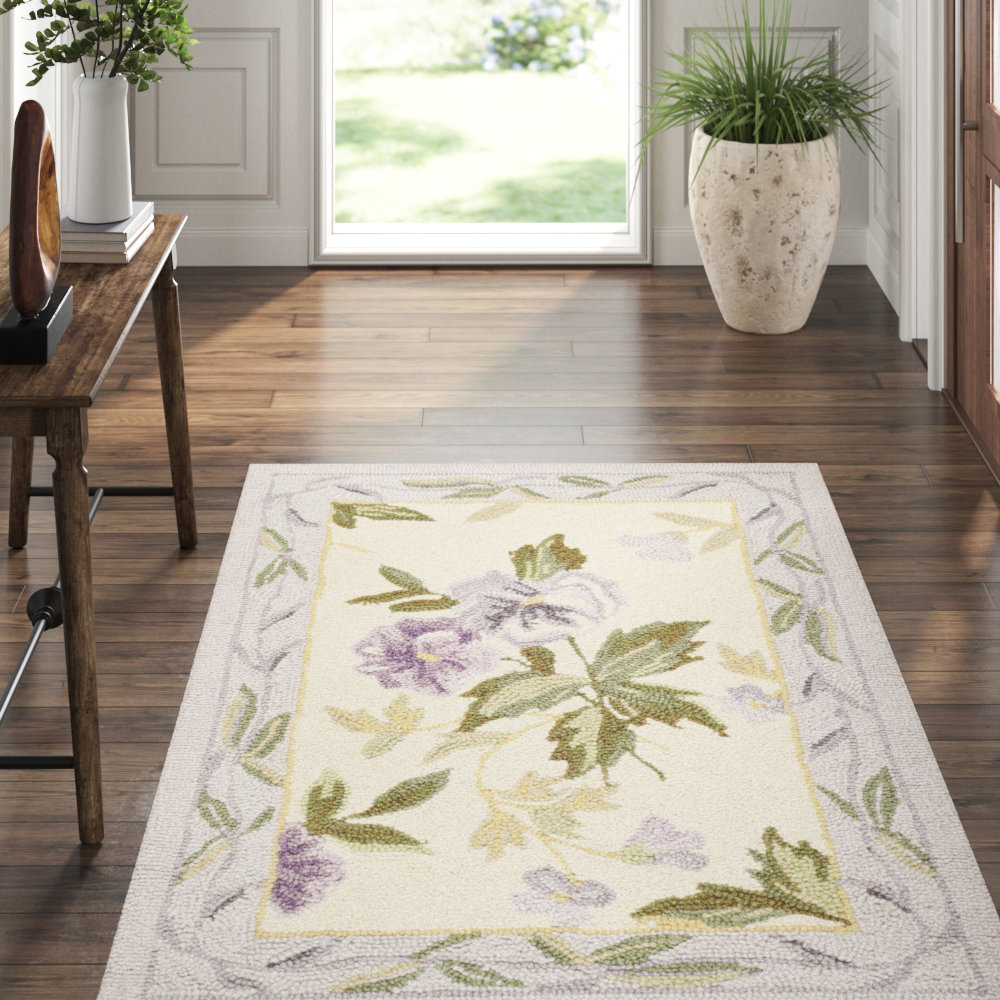 Safavieh Chelsea Floral Hand Hooked Wool Ivory Purple Green Area Rug Perigold