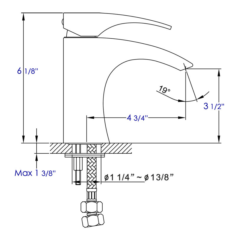 ALFI brand AB1586 Single Lever Bathroom Faucet Polished Chrome