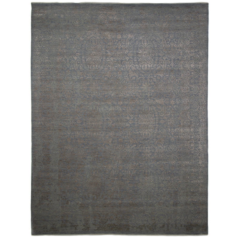 Solo Rugs Erase One Of A Kind Hand Knotted Wool Area Rug Silver 9 X 12 Perigold