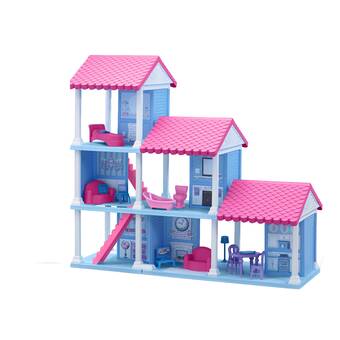 pink plastic dollhouse