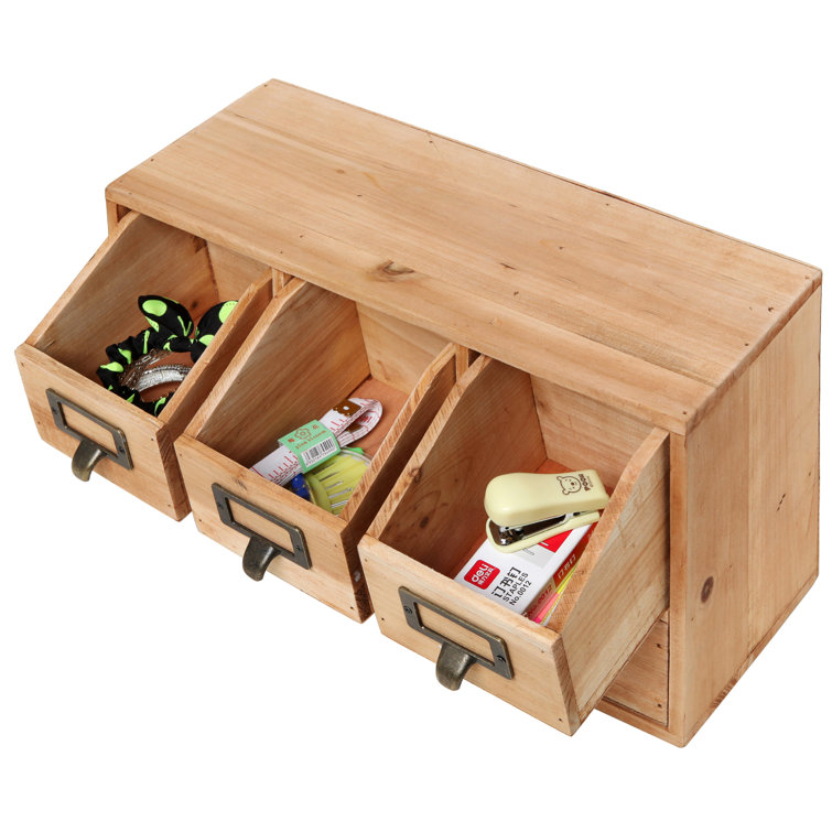 Deodhar Supplies Solid Wood 4 Drawer Desk Organizer