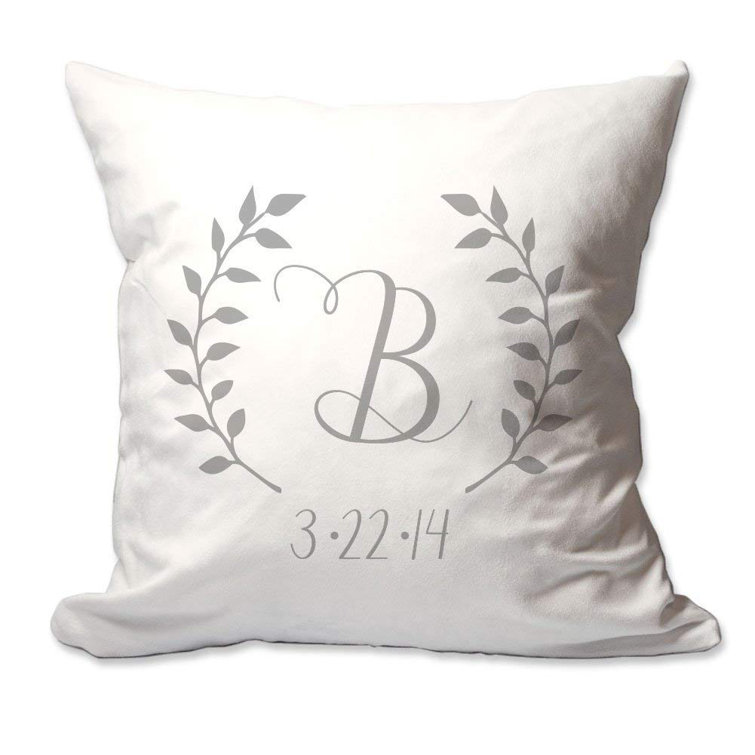 initial throw pillow
