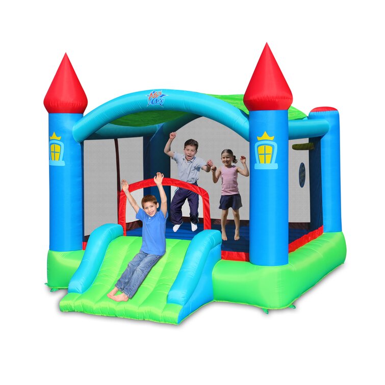 Idea for Kids Jumping Castle with Slide Inflatable Bouncer with Air Blower for Outdoor and Indoor Durable Sewn with Extra Thick Material ACTION AIR Bounce House 9070N