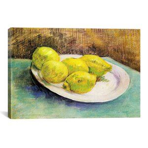 'Still Life with Lemons on a Plate' by Vincent Van Gogh Painting Print on Wrapped Canvas