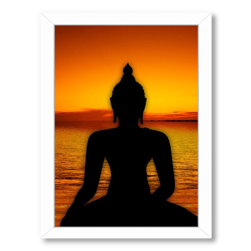 Download East Urban Home Yoga Buddha Symbol Sunset Framed Graphic ...