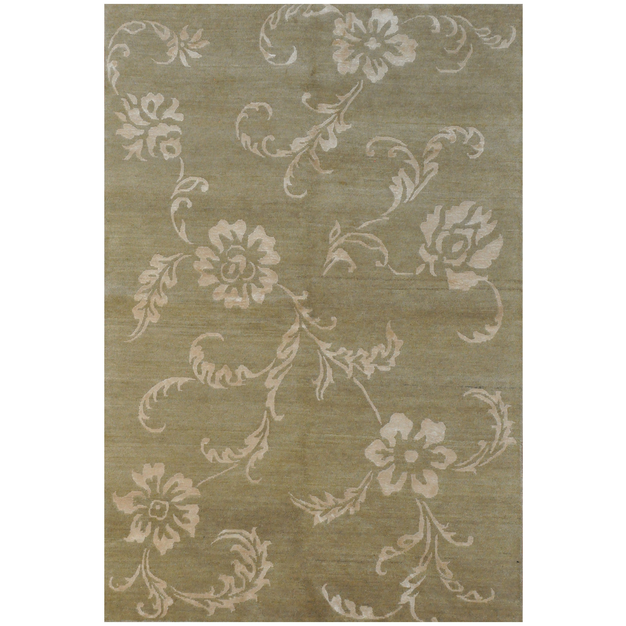 Red Barrel Studio® Handmade HandKnotted Wool Light Green Rug Wayfair