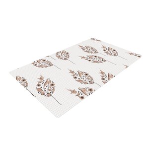 Louise Pattern Flower Brown Area Rug