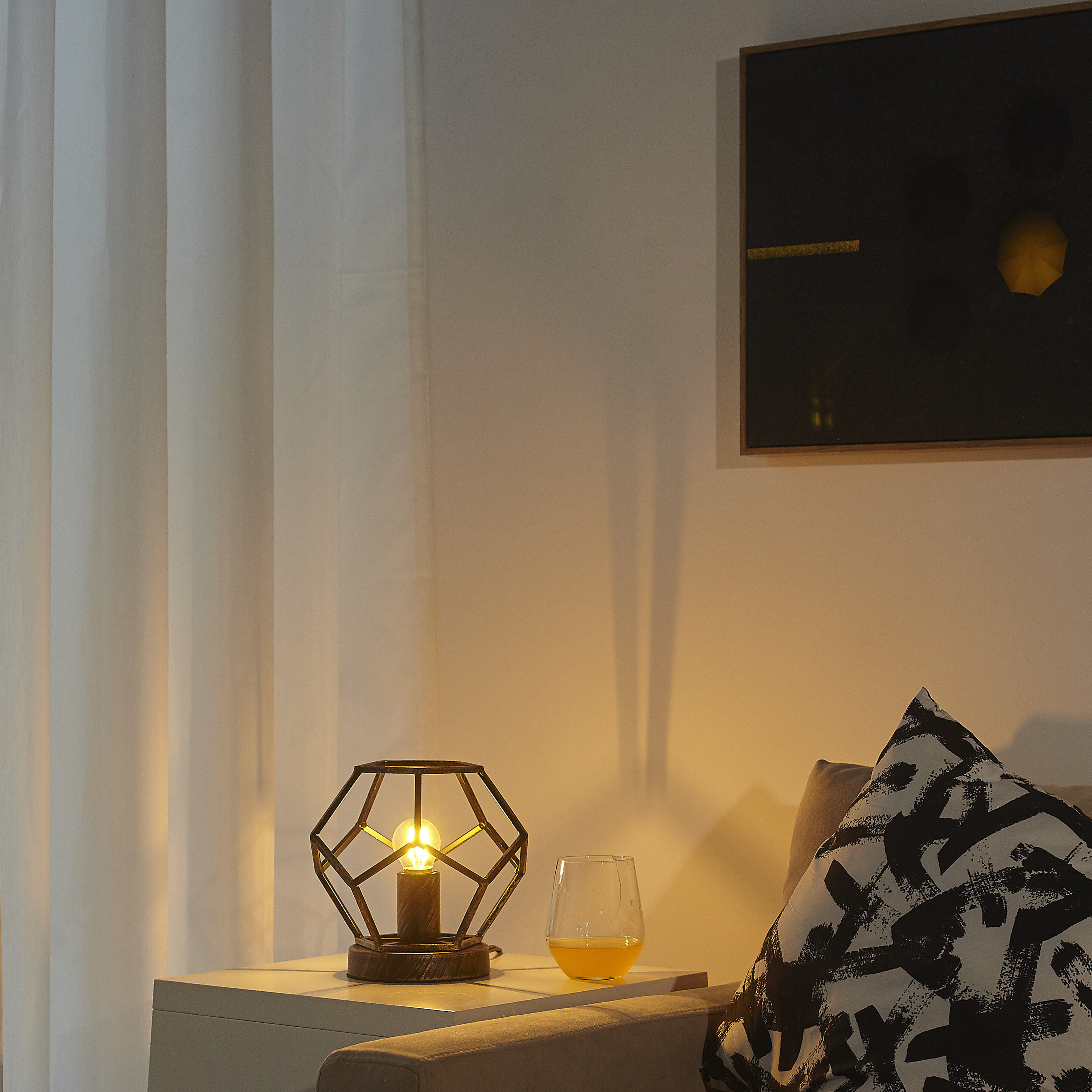 small geometric table lamp