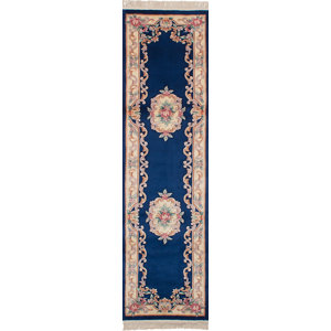 One-of-a-Kind Allen Park Hand-Knotted Wool Navy Blue/Beige Indoor Area Rug