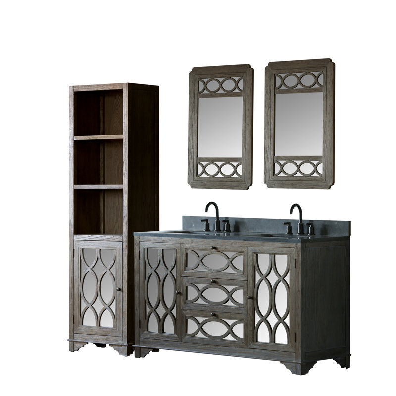 Legion Furniture Solid Elm 60 Double Bathroom Vanity Set With Mirror Wayfair