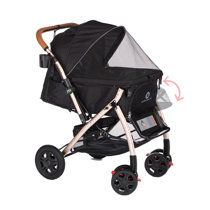 black dog stroller