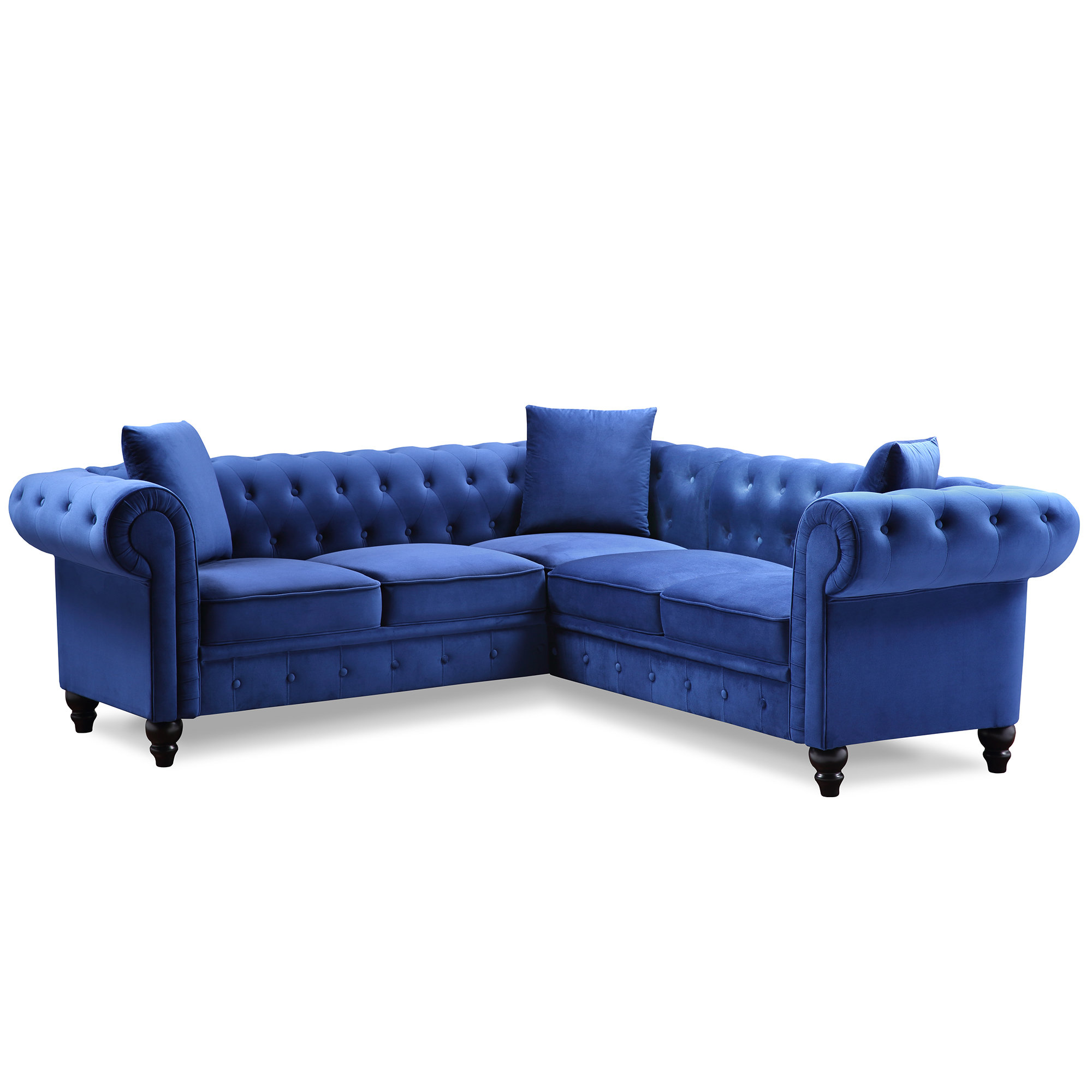 Rosdorf Park Poteat 80 Wide Velvet Corner Sectional Wayfair