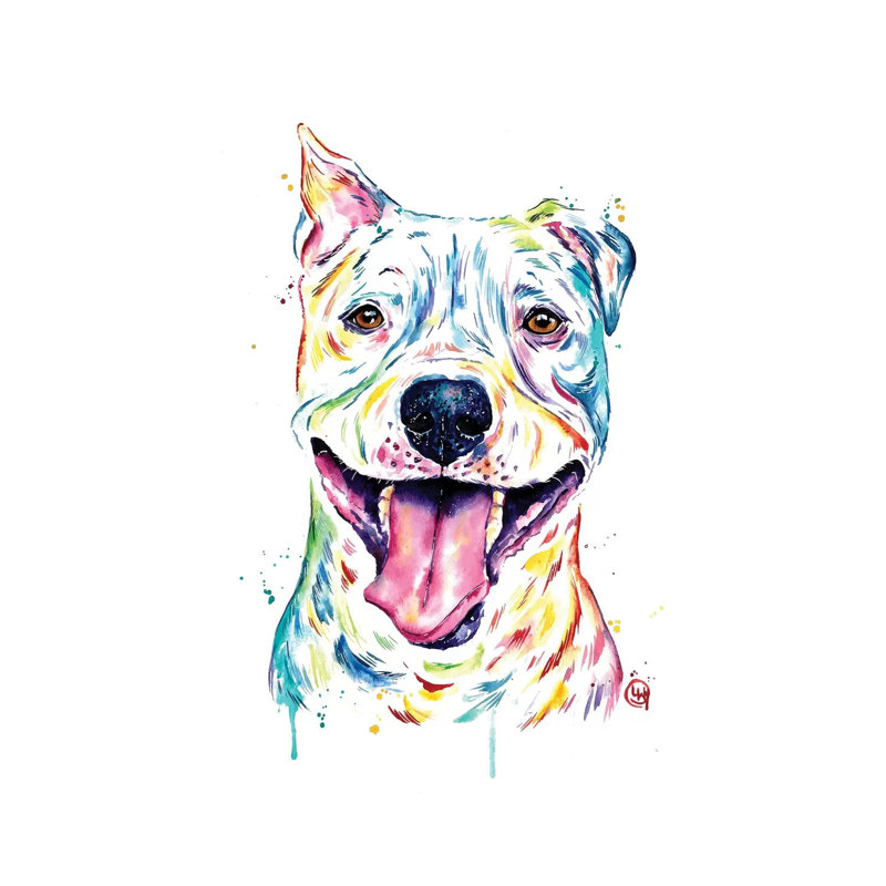 pitbull full of smiles by lisa whitehouse graphic art print