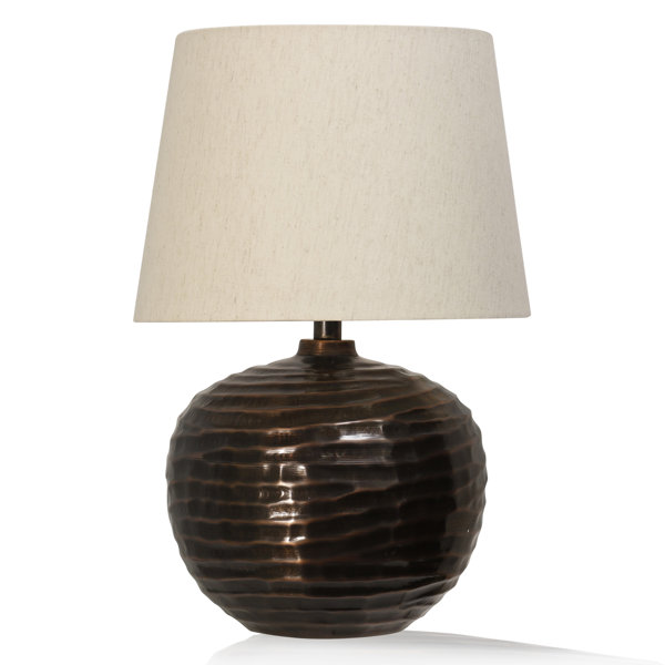 copper and grey table lamp