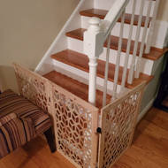 akc wooden carved pet gate