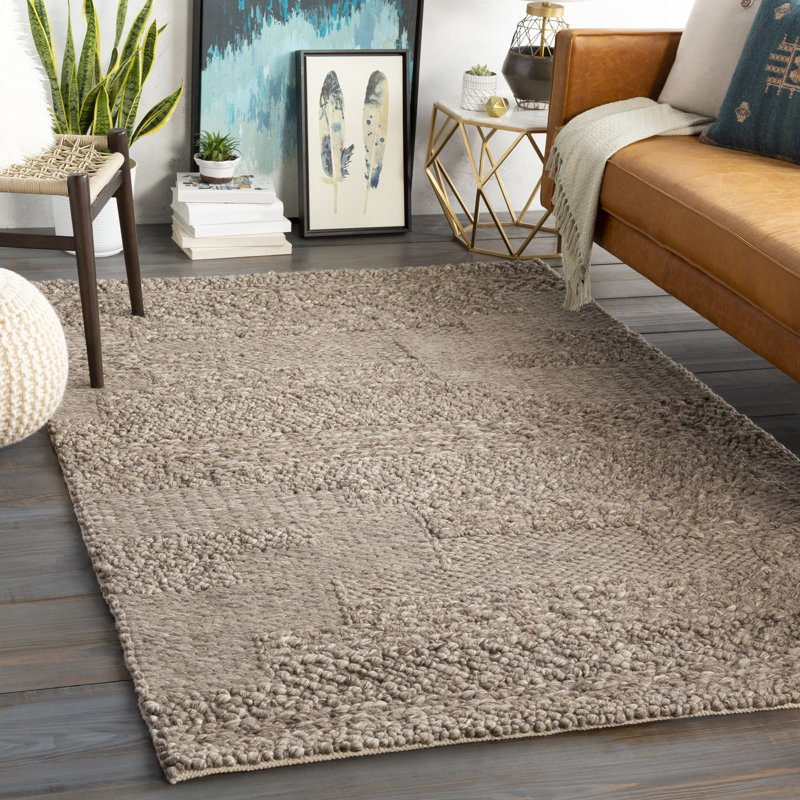Lurmont Abstract Hand Flatweave Wool Dark Brown Charcoal Area Rug Allmodern