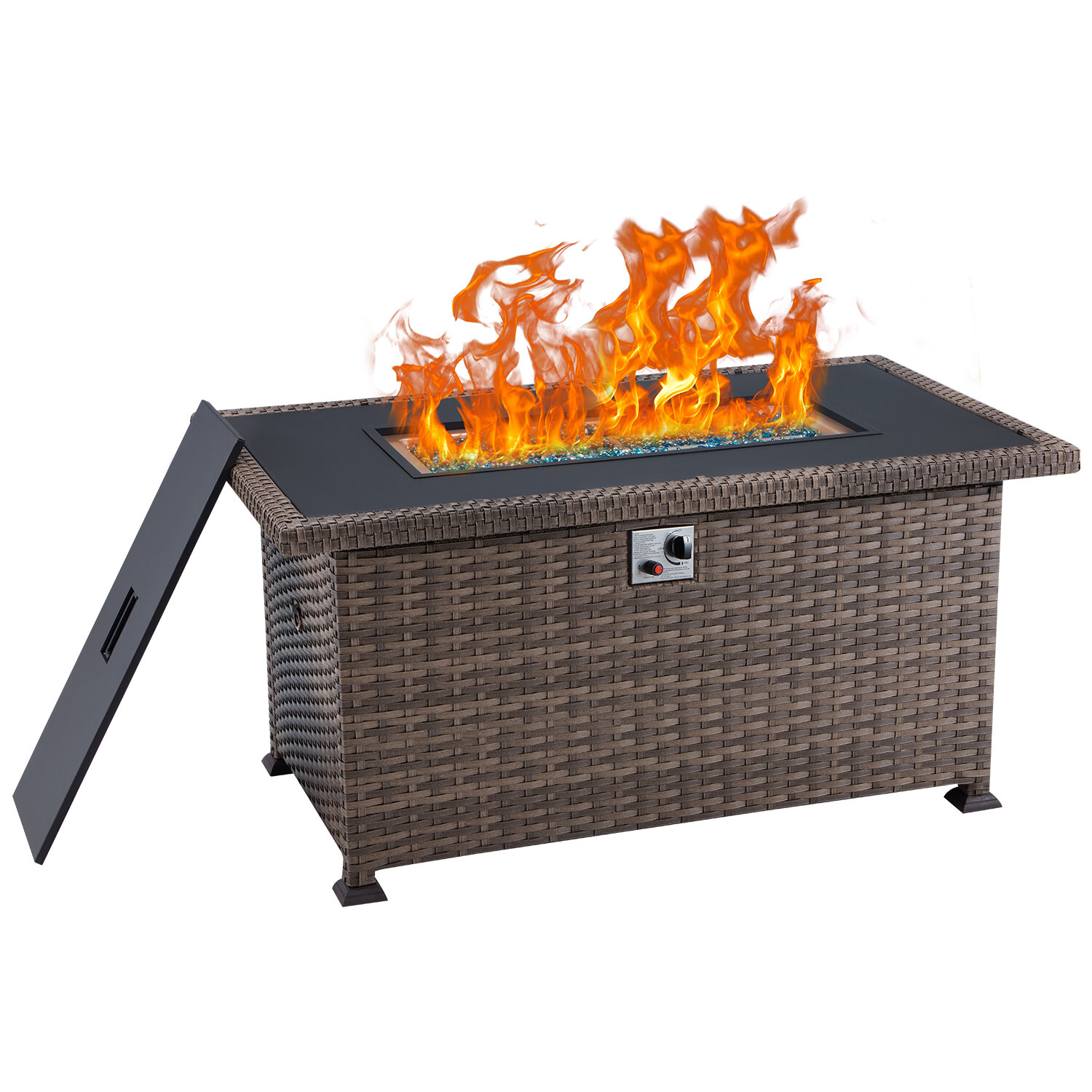 polyresin propane fire pit table