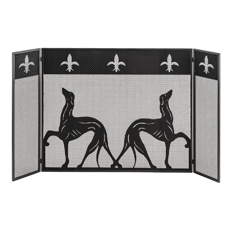 Meyda Tiffany Greyhound 3 Panel Steel Fireplace Screen Wayfair