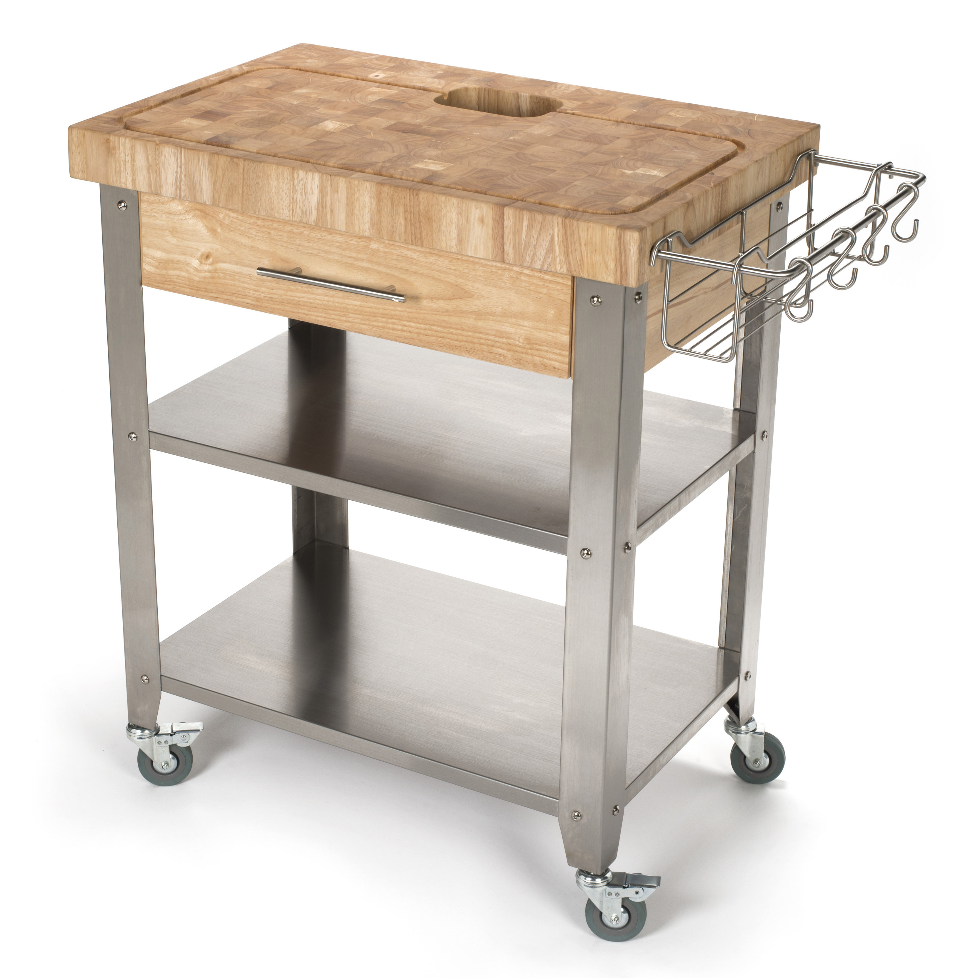 Francis Kitchen Cart With Butcher Block Top