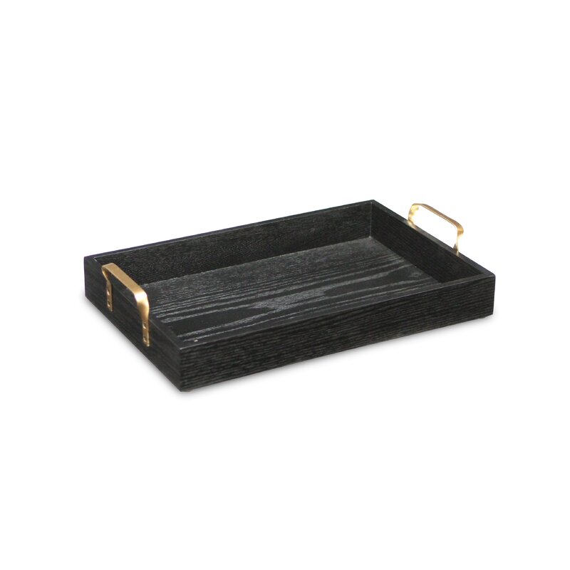 black wood serving tray