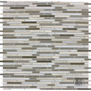 Arctic Storm Bamboo Random Sized Natural Stone Mosaic Tile in Gray