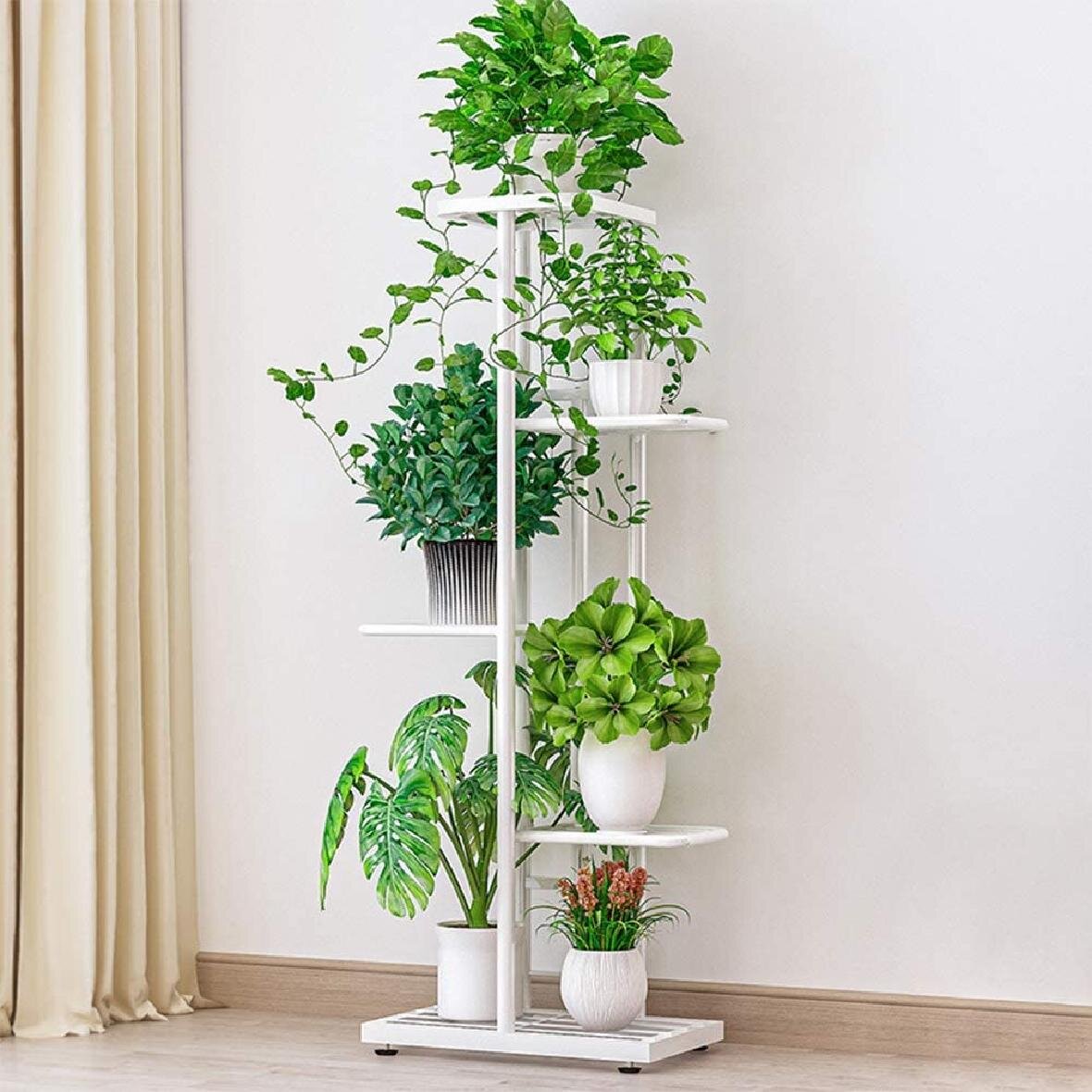 Adjustable Bamboo Plant Stand Indoor 3 Tier Tall Corner Flower Pots Rack Holder 