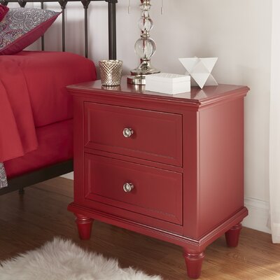 Rae 2 Drawer Nightstand Three Posts Color Samba Red