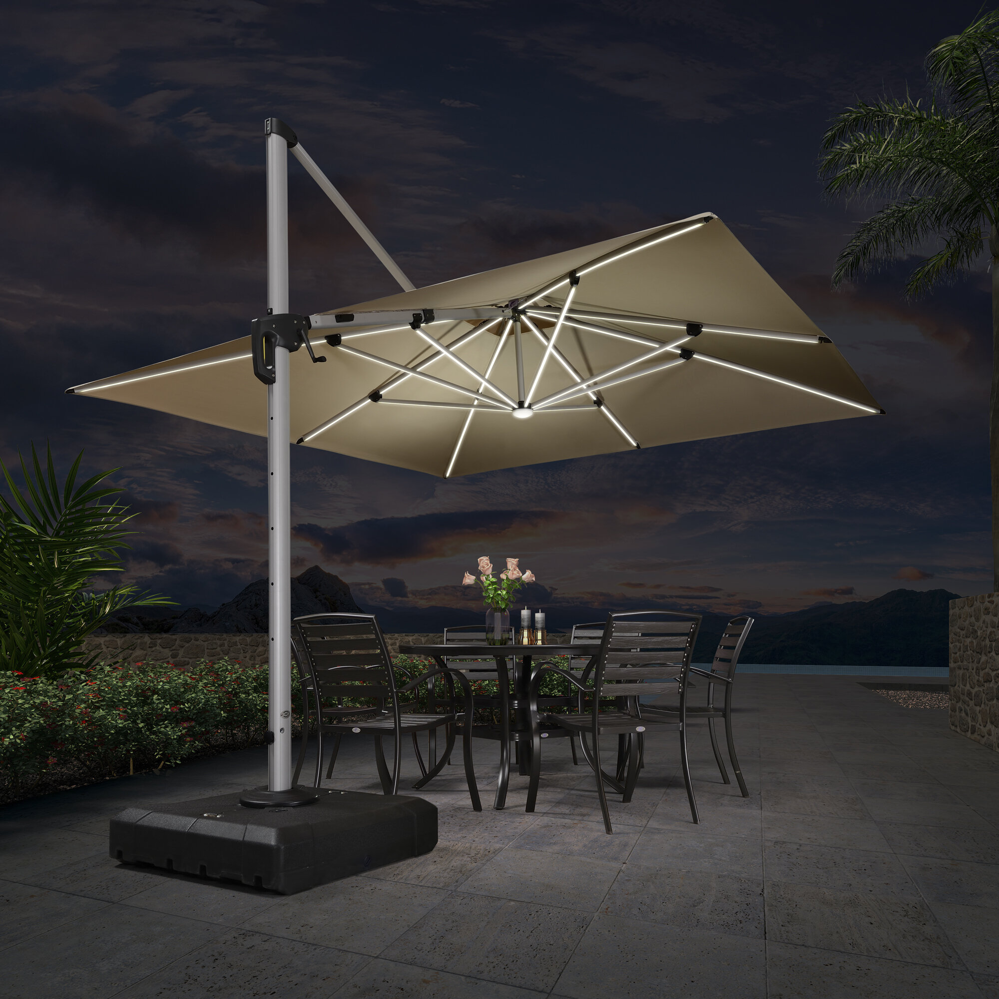 Latitude Run Tersk 11 Square Cantilever Umbrella Reviews Wayfair