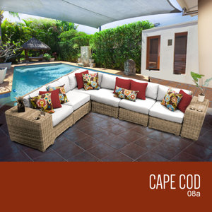 Cape Cod 8 Piece Sectional Seating Group with Cushion