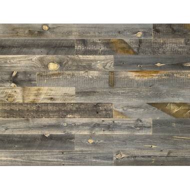 LORYRO Natural Self-stick Wood Wall Panel Solid Wood Barn Plank Decor 12.4 sq ft 