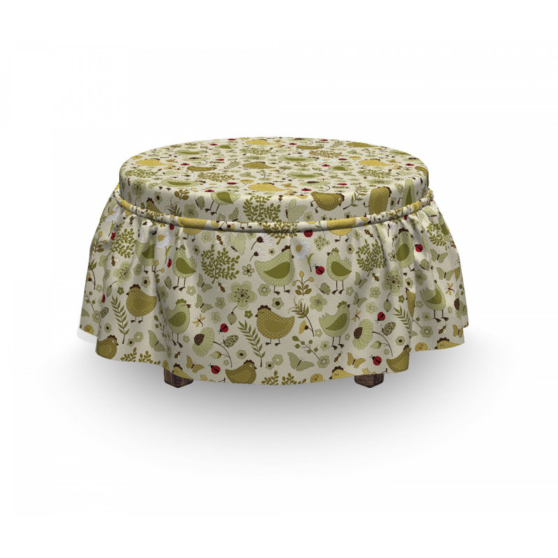East Urban Home Bumble Bee Ladybug Dots Box Cushion Ottoman