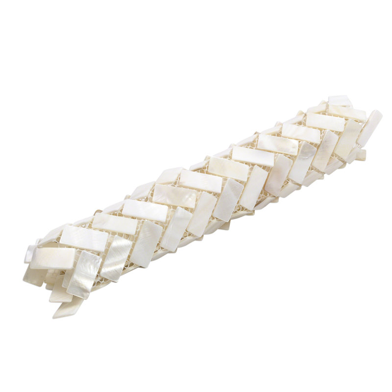 Ivy Hill Tile Pacif Random Sized Glass Pearl Shell Mosaic Tile In Polished White Pearl Reviews Wayfair